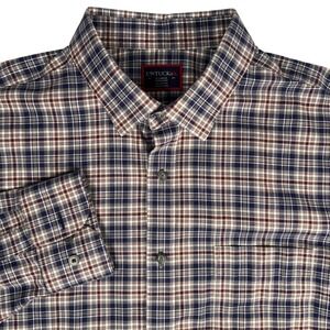 UNTUCKit Marchesi WF Men's XL Plaid Button Down Long Sleeve Cotton Blue Orange